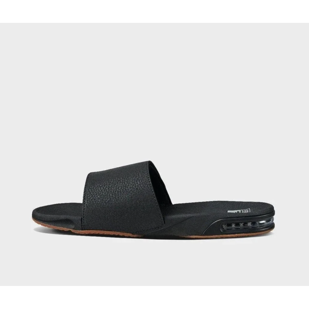 REEF Men's Fanning Slide Bottle Opener Regular Sandal - Black NWT Size 7